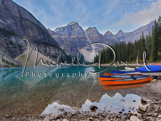 Moraine Lake with Canoes